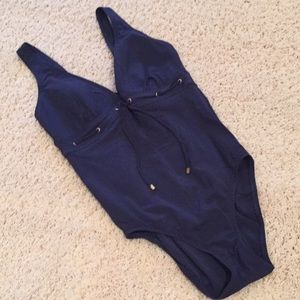 Land’s End Navy Blue One Piece Swimsuit